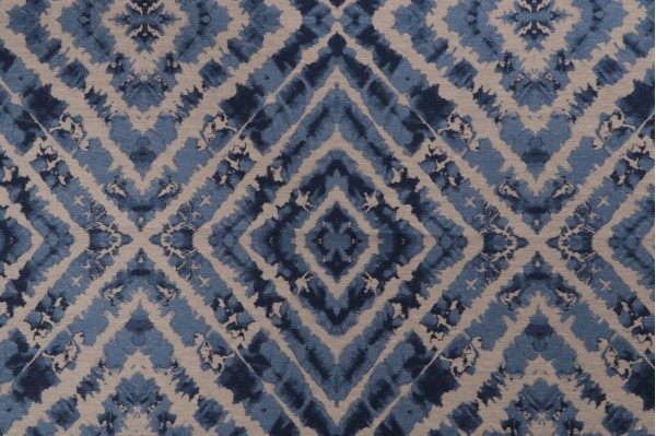 PK Lifestyles Valerian Tile Damask Decorator Fabric in Sapphire