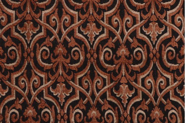 Robert Allen Gated Estate Chenille Tapestry Upholstery Fabric in Dark Copper