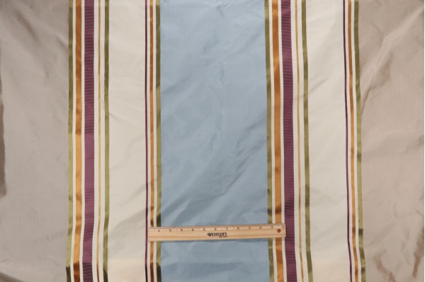 Scalamandre Doree Silk Decorator Fabric in Blue Taupe