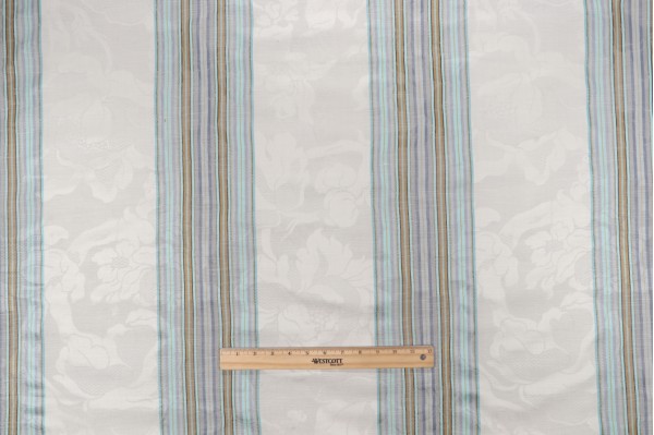 Click for 7.63 Yards Scalamandre Stripe Damask Decorator Fabric in Sky Scalamandre Stripe Damask Decorator Fabric in Sky
