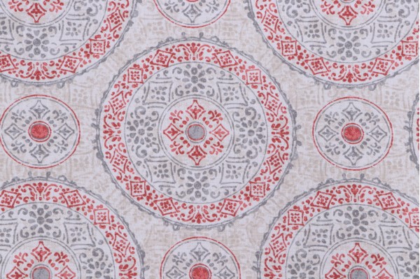 Magnolia Home Bruges Printed Cotton Drapery Fabric in Coral