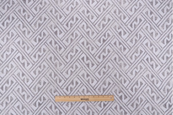 Magnolia Home Lander Printed Cotton Drapery Fabric in Grey