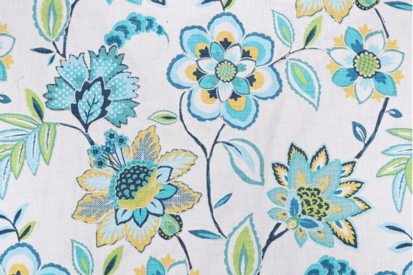 Covington Laylani Printed & Embroidered Drapery Fabric in 548-Isle Waters