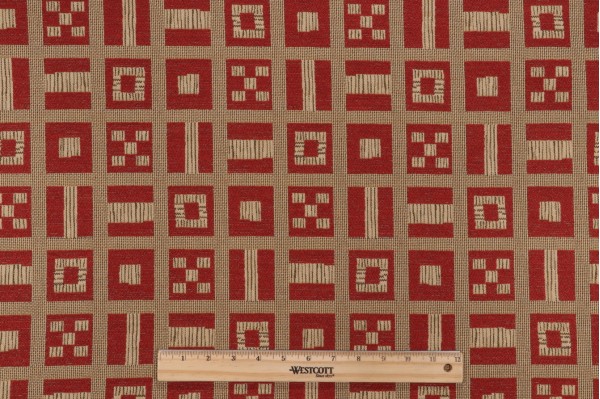 Grey Watkins Rhineland Tapestry Upholstery Fabric in Indian Red for Scalamandre