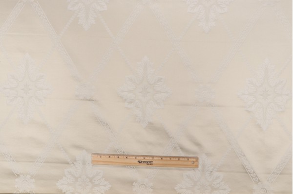 Gibbs Damask Decorator Fabric in Ivory