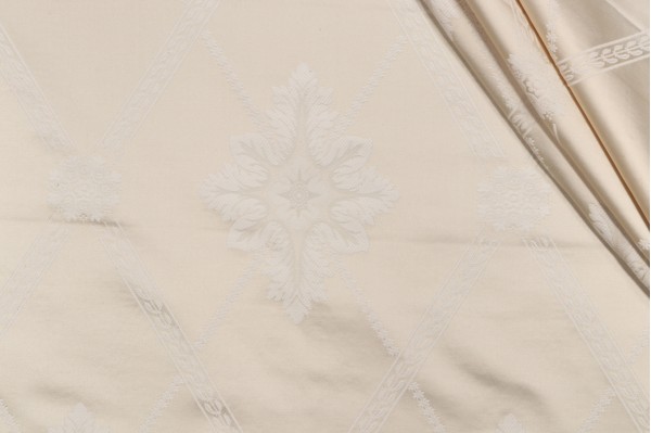 Gibbs Damask Decorator Fabric in Ivory