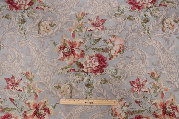 Waverly Fresco Flourish Printed Cotton Drapery Fabric in Jewel