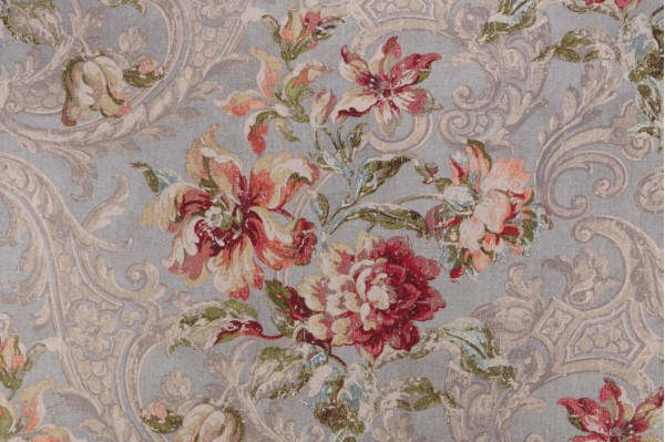 Waverly Fresco Flourish Printed Cotton Drapery Fabric in Jewel