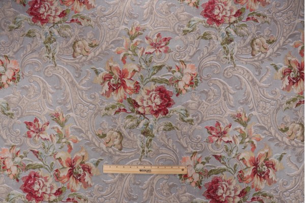 Waverly Fresco Flourish Printed Cotton Drapery Fabric in Jewel