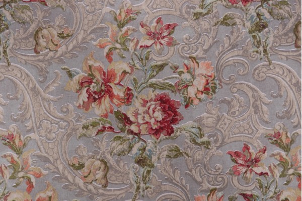 Waverly Fresco Flourish Printed Cotton Drapery Fabric in Jewel