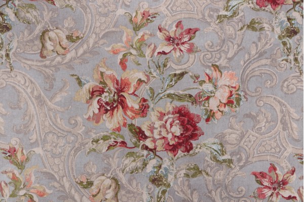 Waverly Fresco Flourish Printed Cotton Drapery Fabric in Jewel