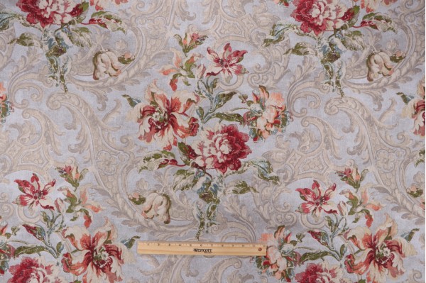 Waverly Fresco Flourish Printed Cotton Drapery Fabric in Jewel