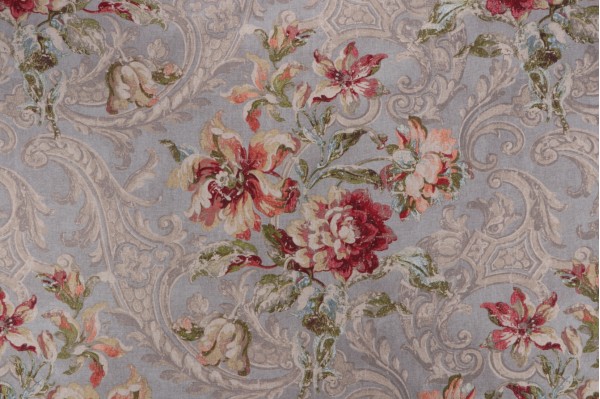 Waverly Fresco Flourish Printed Cotton Drapery Fabric in Jewel