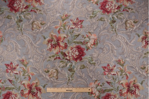 Waverly Fresco Flourish Printed Cotton Drapery Fabric in Jewel