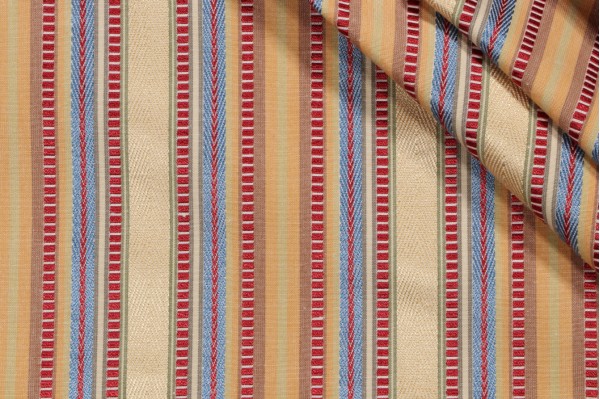 Scalamandre Valentino Stripe Woven Upholstery Fabric in Blue/Red