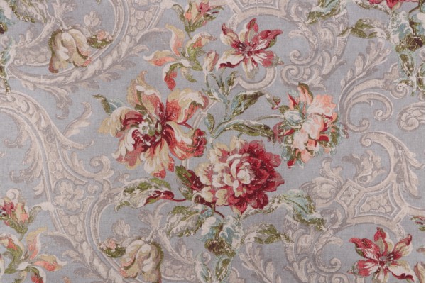 Waverly Fresco Flourish Printed Cotton Drapery Fabric in Jewel