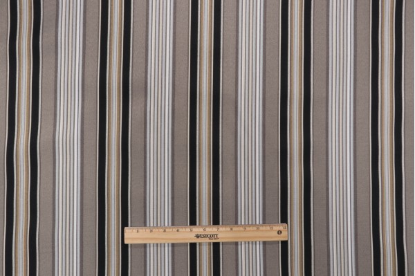 Waverly Getaway Stripe Printed Polyester Outdoor Fabric in Onyx