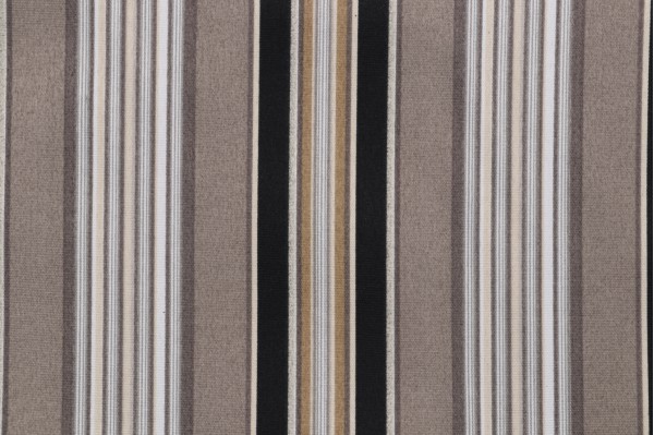 Waverly Getaway Stripe Printed Polyester Outdoor Fabric in Onyx