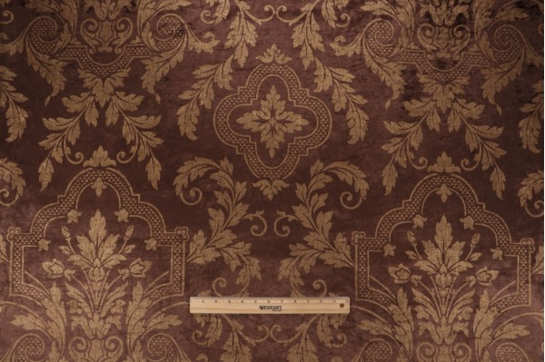 Scalamandre Flastaff Printed Velvet Upholstery Fabric in Espresso