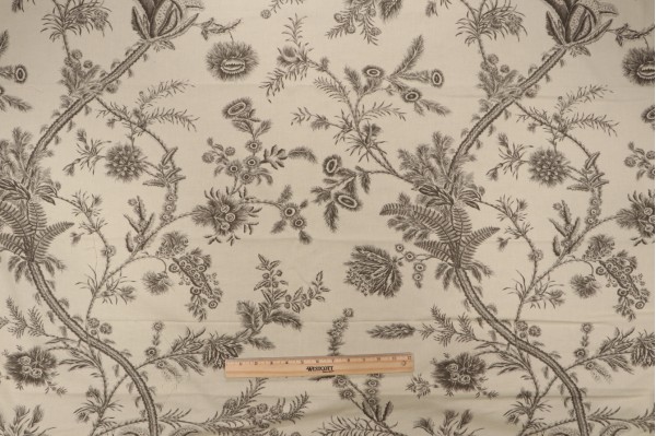 Grey Watkins Languedoc Hand-Printed Drapery Fabric for Scalamandre