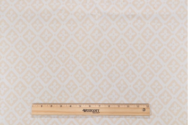 Scalamandre Medallion Printed Cotton Drapery Fabric in Beige