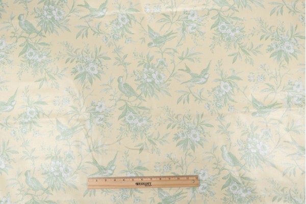 Click for 2.63 Yards Scalamandre Chelsea Morning Toile Printed Cotton Drapery Fabric in Yellow/Green Scalamandre Chelsea Morning Toile Printed Cotton Drapery Fabric in Yellow/Green