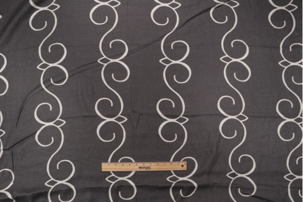 Old World Weavers Jemima Printed Linen Drapery Fabric in Slate for Scalamandre