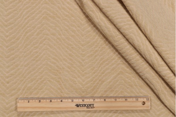 Scalamandre Sahara Woven Chenille Upholstery Fabric in Beige