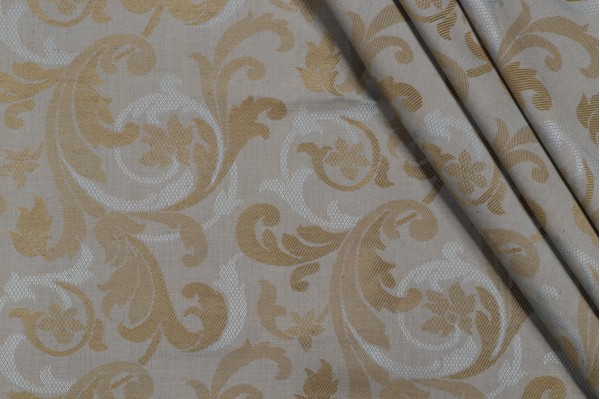 Scalamandre Scroll Damask Upholstery Fabric in Blue/Green