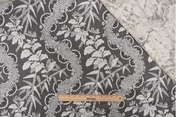 Old World Weavers Guirnalda Sheer Lace Drapery Fabric in Beige for Scalamandre