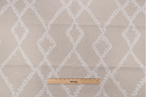 Diamond Printed Drapery Fabric in Beige