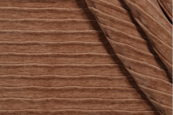 Pleated Chenille Upholstery Fabric in Toast