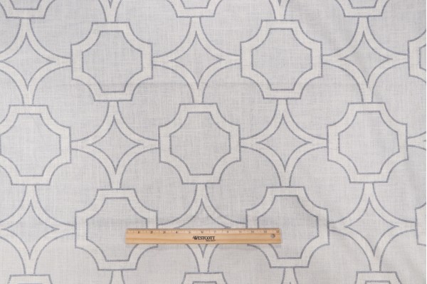 Vern Yip Trend Cape Cod Printed Drapery Fabric in Grey for Fabricut