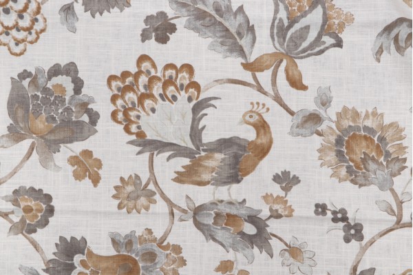 Jaclyn Smith Home Blazer Printed Drapery Fabric in Latte for Fabricut