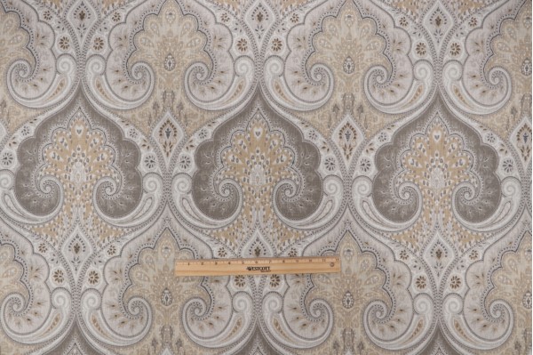 Kravet Latika Printed Linen Drapery Fabric in Limestone CLOSEOUT