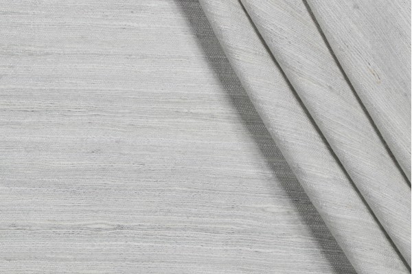 Soprano Silk Drapery Fabric in Silver