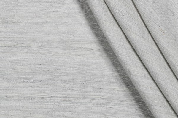 Soprano Silk Drapery Fabric in Silver