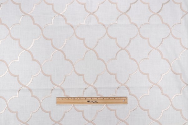 Walonika Embroidered Drapery Fabric in Moonstone