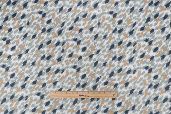 Juba Printed Velveteen Decorator Fabric in Blue Spruce