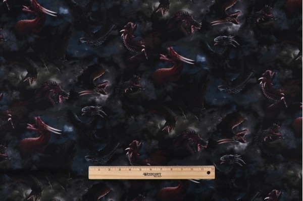 Click for Fabrics Of SoHo Dragon's Lair - Tossed Dragons In Clouds Printed Cotton Craft Fabric in Night for Timeless Treasures  Fabrics Of SoHo Dragon's Lair - Tossed Dragons In Clouds Printed Cotton Craft Fabric in Night for Timeless Treasures