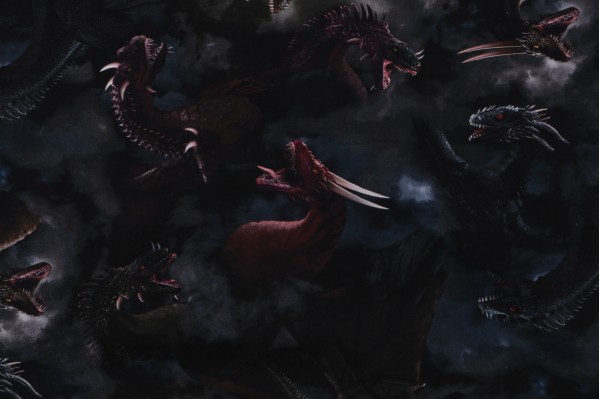 Click for Fabrics Of SoHo Dragon's Lair - Tossed Dragons In Clouds Printed Cotton Craft Fabric in Night for Timeless Treasures  Fabrics Of SoHo Dragon's Lair - Tossed Dragons In Clouds Printed Cotton Craft Fabric in Night for Timeless Treasures