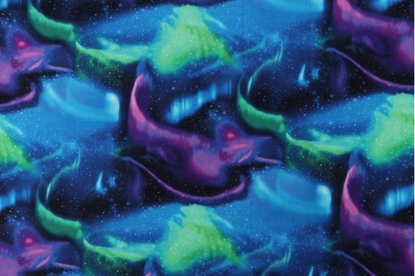 Sample of Fabrics Of SoHo Winter Light - Northern Lights Printed Cotton Craft Fabric in Multi for Timeless Treasures 