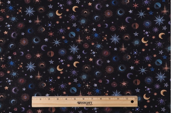 Click for Fabrics Of SoHo Celestial Printed Cotton Craft Fabric in Black for Timeless Treasures  Fabrics Of SoHo Celestial Printed Cotton Craft Fabric in Black for Timeless Treasures