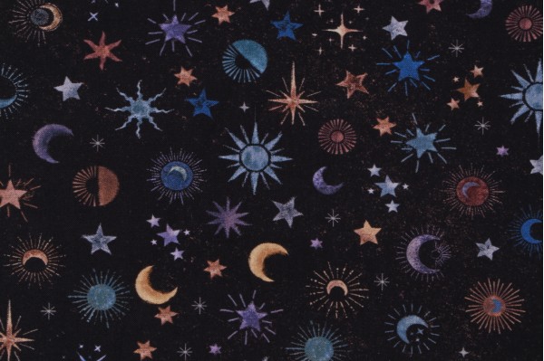 Click for Fabrics Of SoHo Celestial Printed Cotton Craft Fabric in Black for Timeless Treasures  Fabrics Of SoHo Celestial Printed Cotton Craft Fabric in Black for Timeless Treasures