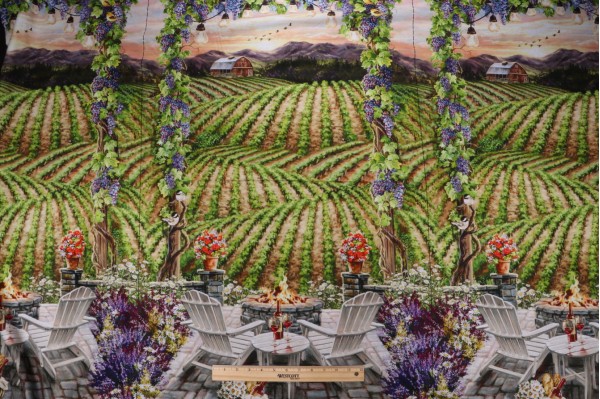 Click for Dona Gelsinger Fabrics Of SoHo Wine Country - Beautiful Vineyard Sunset 24'' Panel Printed Cotton Craft Fabric in Black for Timeless Treasures  Dona Gelsinger Fabrics Of SoHo Wine Country - Beautiful Vineyard Sunset 24'' Panel Printed Cotton Craft Fabric in Black for Timeless Treasures