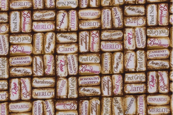Dona Gelsinger Fabrics Of SoHo Wine Country - Packed Wine Corks Printed Cotton Craft Fabric in Cork for Timeless Treasures 