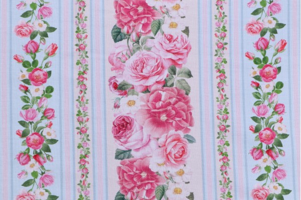Fabrics of SoHo Belle Fleur - Belle Fleur 11'' Stripe Printed Cotton Craft Fabric in Multi for Timeless Treasures 