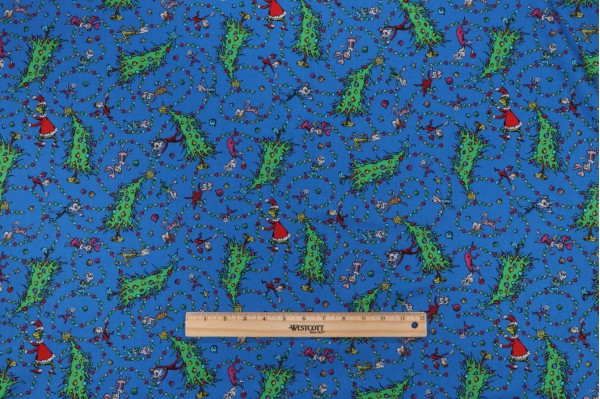 Robert Kaufman How The Grinch Stole Christmas Collection ADED-22569-277 Printed Cotton Craft Fabric in Winter 