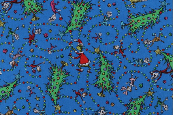 Robert Kaufman How The Grinch Stole Christmas Collection ADED-22569-277 Printed Cotton Craft Fabric in Winter 