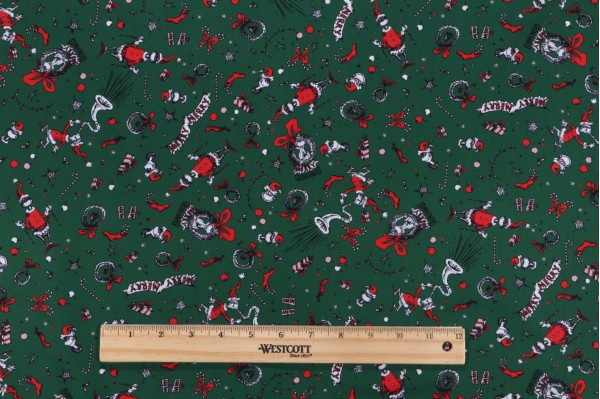 Robert Kaufman How The Grinch Stole Christmas Collection ADED-22568-224 Printed Cotton Craft Fabric in Evergreen 